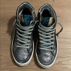 P448 Black and Blue Glitter Sneakers